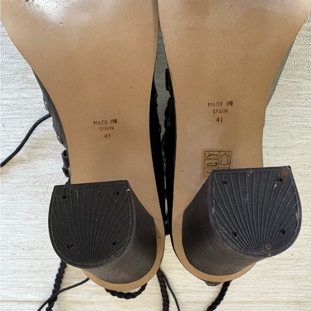 Free People Collection Pember black leather studded lace-up heels - Picture 11 of 13